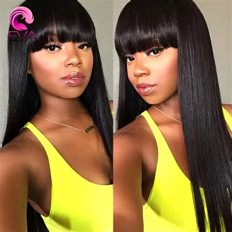 black hair bangs wig|glueless wigs with bangs.